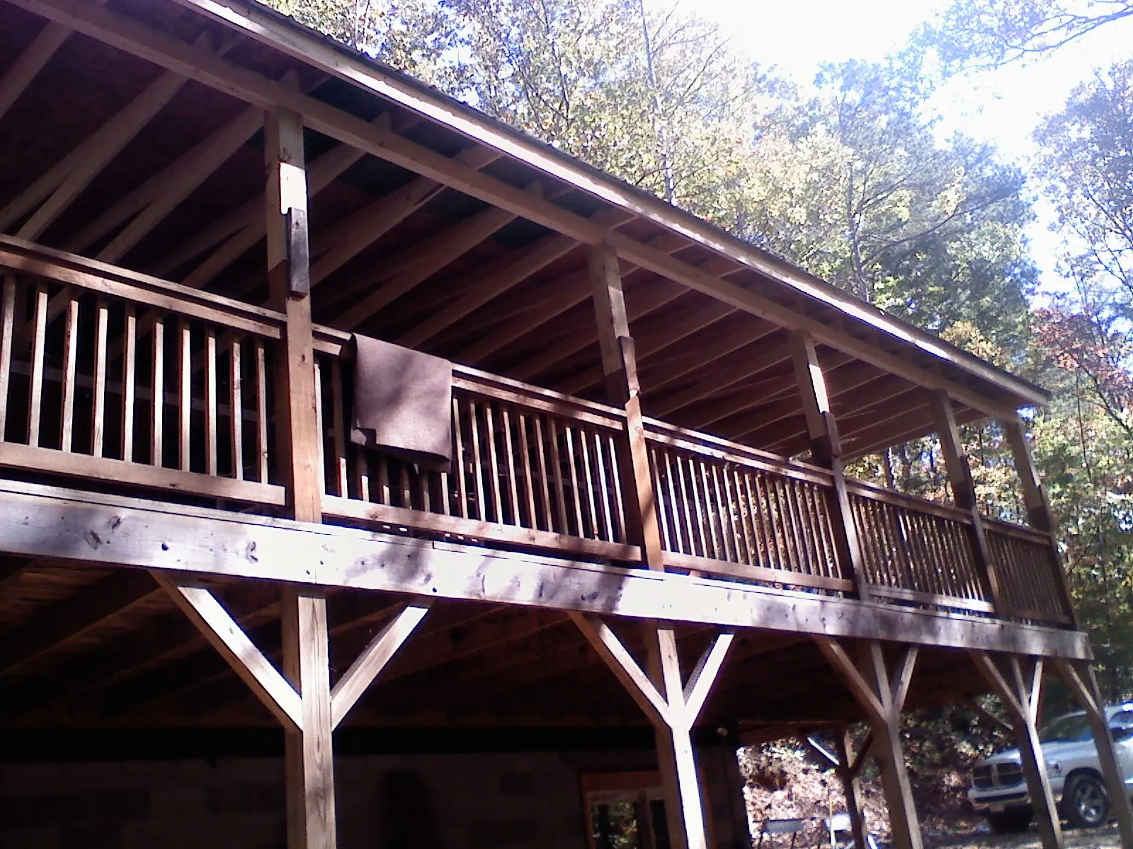 Timber framing under a new elevated porch and deck — Roof Leak Repair in Harpursville by Roofing Brothers